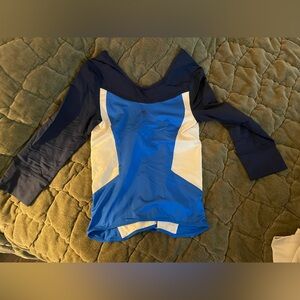 Stella McCartney for Adidas Blue and White 3/4 Sleeve Top